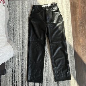 Abercrombie & Fitch Vegan Leather The Ankle Straight Ultra High Rise  25 Short